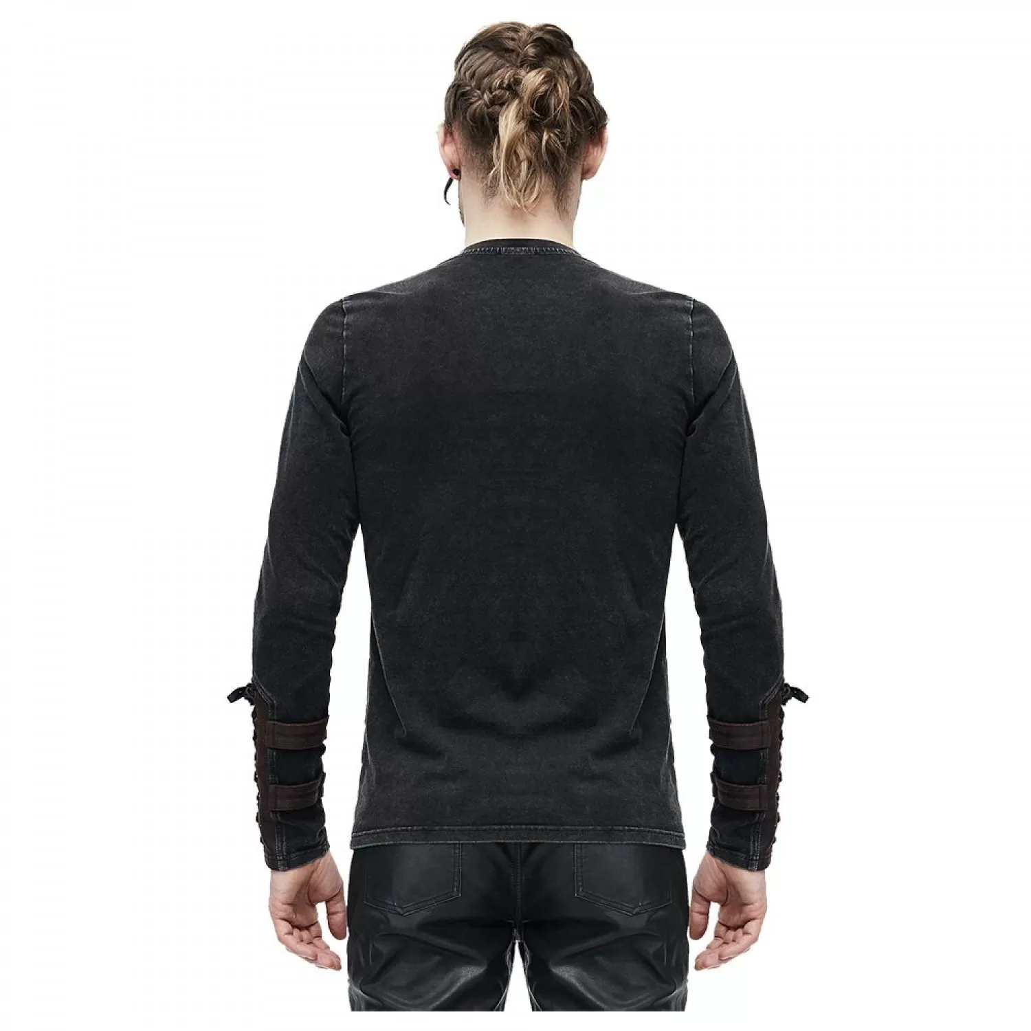 Men Steampunk Gothic Shirts Metal Studs Fashion Shirt Vintage Top