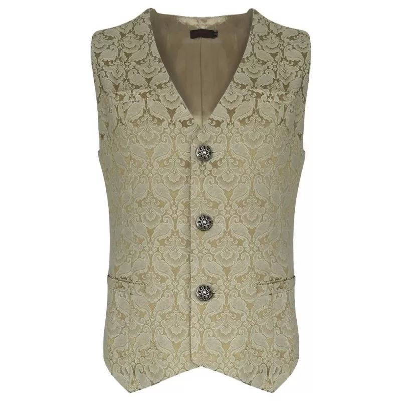 Pentagramme Palatine Men Cream Color Waistcoat  (2025)
