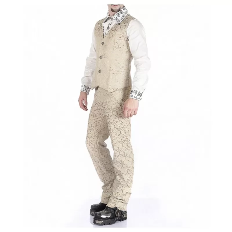 Pentagramme Palatine Men Cream Color Waistcoat  (2025)