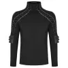Axiom Armour Gothic Shirts Mens Dieselpunk Steampunk Long Sleeve Top with Faux Leather Panels Axiom Armour Gothic Shirts Mens Dieselpunk Steampunk Long Sleeve Top with Faux Leather Panels