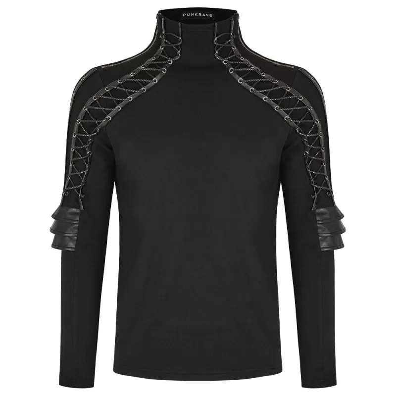 Axiom Armour Gothic Shirts Mens Dieselpunk Steampunk Long Sleeve Top with Faux Leather Panels Axiom Armour Gothic Shirts Mens Dieselpunk Steampunk Long Sleeve Top with Faux Leather Panels
