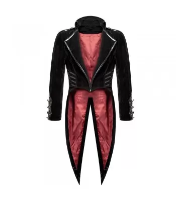 Men Gothic Tailcoat Black Velvet Gothic Steampunk Coat Vampire Swallowtail Tailcoat (2025)