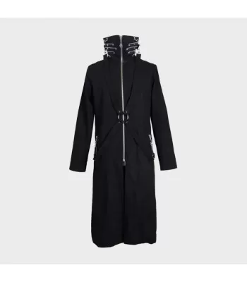 Men’s Punk Rock Windbreaker Coat | Gothic Streetwear With Stand Collar