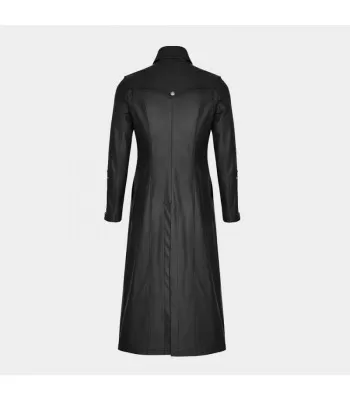 Men’s Long Black Gothic Trench Coat