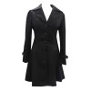 Women Steampunk Victorian Corset Riding Jacket Black Long Collared Ruffle Jacket Coat 