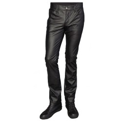 Men Gothic Pant Comfort Fit Pant Synthetic Leather Black PVC Pant Street Fashion Pant