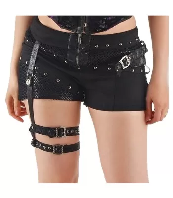 Women Black EMO Fashion Gothic Short  (2025)