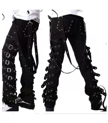 Men Gothic Pant Black Rock Buckle Pant For Sale (2025)