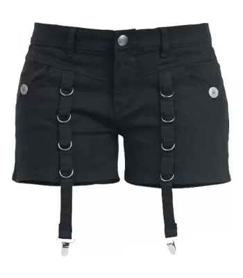 Women Gothic EMO Black Short Pant  (2025)