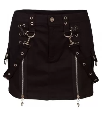 Women Gothic Skirt Women Black Mini Skirt Double Zipper Gothic Bondage Miniskirt (2025)