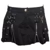 Women Black Mini Skirt Front Double Zipper Women Gothic Short Bondage Skirt (2025)