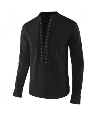 Man Retro Medieval Pirate Viking Cosplay Shirt Vintage Casual (2025)