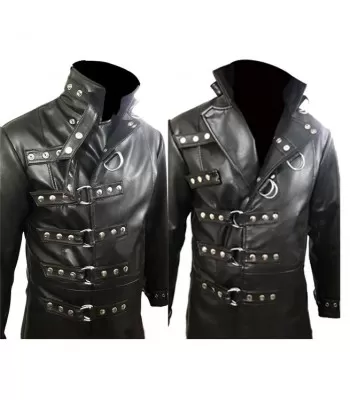 Men Genuine Leather Coat Gothic Long Coat Black Van Helsing Coat (2025)