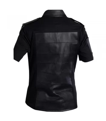 Men Gothic Police Officer Shirt Black Goth Clearance Shirt Cotton Shirt (2025)