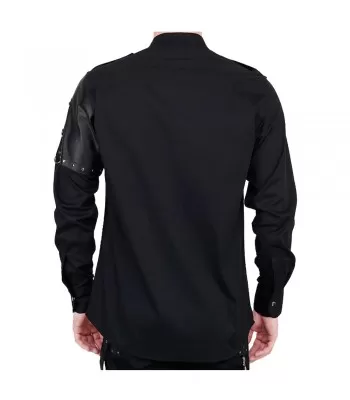 Handmade Men Gothic Vintage Shirt Black Cotton Goth Steampunk Style Shirts (2025)