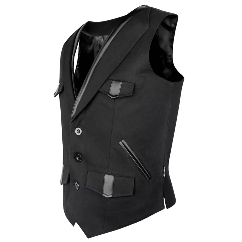Men Gothic Wool Waistcoat Vest Black  (2025)