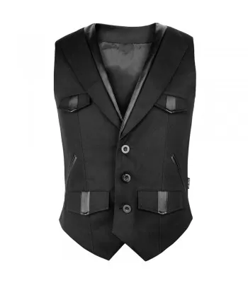 Men Gothic Wool Waistcoat Vest Black  (2025)