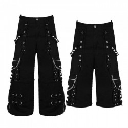 Men Gothic Pant Cyber Goth Trouser Bondage Shorts Pant 