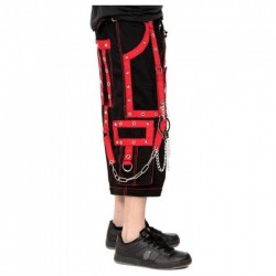 Men Gothic Pant Steampunk Bondage Trouser Cyber Punk Shorts 