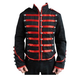 Military Parade Jacket Tunic Rock Black Steampunk Jacket 