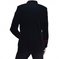 Men Gothic Steampunk VTG Solid Velvet Jacket Handmade Goth Jacket 