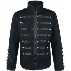 Men Gothic Jacket Black Banned Alternative Military Jacket