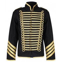 Men Silver Gold Military Jacket Drummer Gothic Army Parade Jacket 