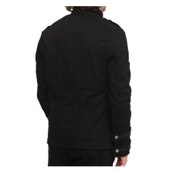Men Gothic Military Jacket Vintage Goth Style Gothic Steampunk Military Jacket