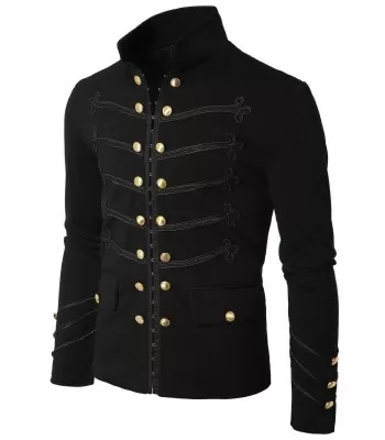 Men Military Officer Coat Band Parade Rocket Army Style Gothic Coat