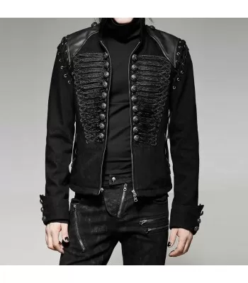 Mens Gothic Jackets Military Cosplay Fetish EMO Halloween Punk Styles Jackets 2024