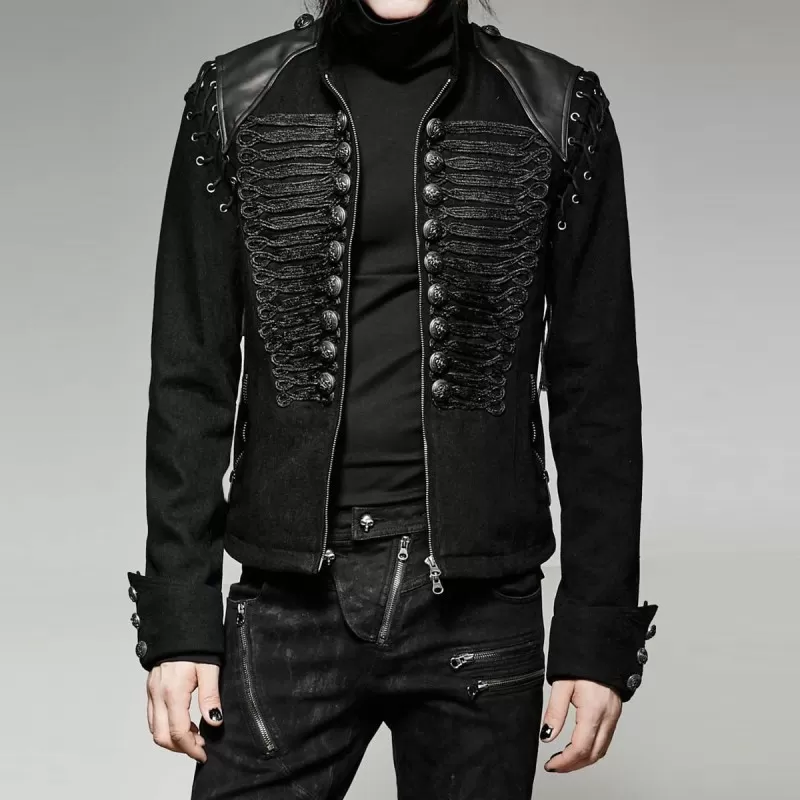 Men Steampunk Gothic Braided Jacket Rock Metal Military Jacket Wool Army Short (2025) Men Steampunk Gothic Braided Jacket Rock Metal Military Jacket Wool Army Short (2025)