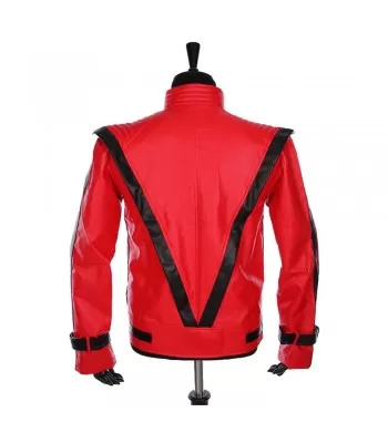 Rare MJ Red Thriller Leather Jacket | Men’s Gothic Michael Jackson Style