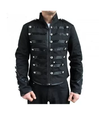 Military Parade Jacket Tunic Rock Black Steampunk Jacket  (2025)