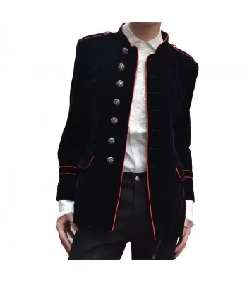 Handmade Velvet Military Style Jacket Retro 1960's Model Tailor Fit PENTAGRAM  Jacket (2025)