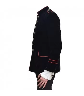 Men Steampunk Military Style Retro Velvet Jacket