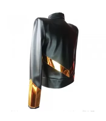 Nightclub Gold Unisex Leather Jacket | Men’s Gothic Partywear Jacket