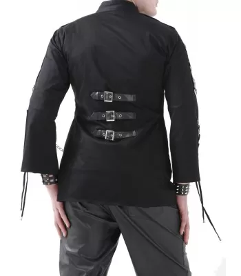New Men Gothic Jacket Black Dead Threads Corseting Chain EMO Cyber Jacket (2025)