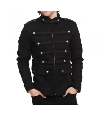 Men Gothic Military Jacket Vintage Goth Steampunk Military Style Jacket (2025)