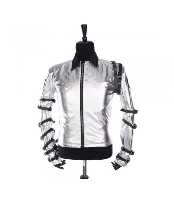MJ Men Punk Classic Bad Tour Jacket Silver Bodysuit jacket  (2025)