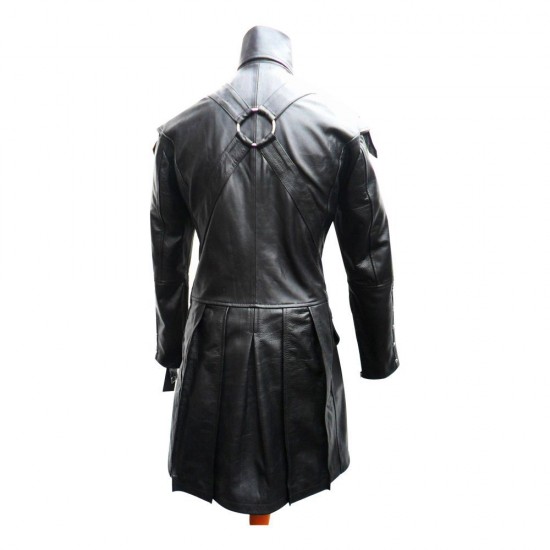Mens Gothic Steampunk Lambskin Jacket Goth Black Leather Jacket 
