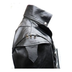 Mens Gothic Steampunk Lambskin Jacket Goth Black Leather Jacket 