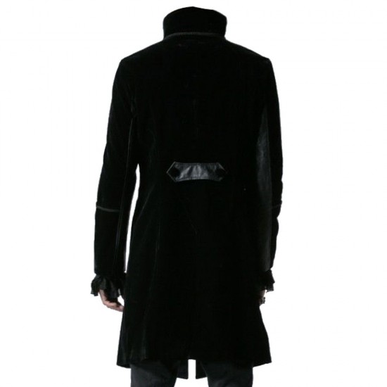 Velvet Coat Men Black Gothic Knot Overcoat Jacket Velvet Coat Men Black Gothic Knot Overcoat Jacket