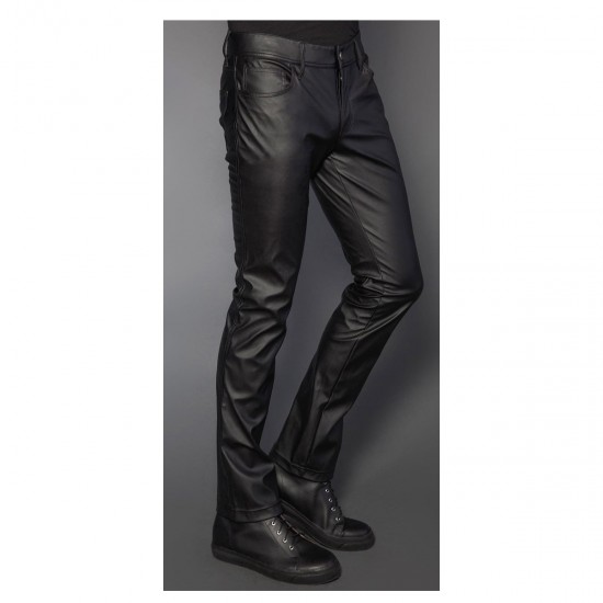 Men Gothic Pant Comfort Fit Pant Punk Black Lip Pvc Jeans Casual Pants Street wear Men Gothic Pant Comfort Fit Pant Punk Black Lip Pvc Jeans Casual Pants Street wear