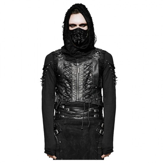 Mens Dieselpunk Waistcoat Vest Gothic Black Faux Leather Dystopian Vest Mens Dieselpunk Waistcoat Vest Gothic Black Faux Leather Dystopian Vest