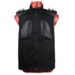 Men Black Sleeve Less Jacket Gothic Punk Men Cotton Vest
