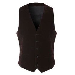 Men Elegant Wine Red Vest Gothic Slim Fit Sleeveless Jacket Vest 