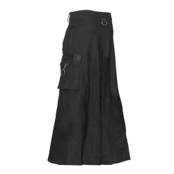 Men’s Gothic Trouser Long Pant Black Cyber Punk Bondage Skirt 