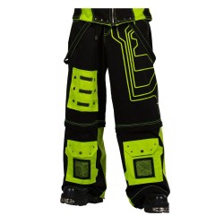 Dead Threads Black Yellow Fear Pants Black Baggy Cyber Rave Style Trousers Pant 