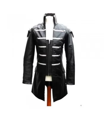 Mens Gothic Steampunk Lambskin Jacket Goth Black Leather Jacket  (2025)
