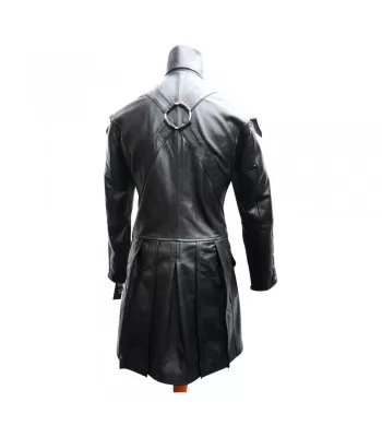 Men’s Steampunk Gothic Leather Coat | Lambskin High-collar Trench With Strap Accents